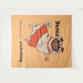 Tanz wie niemand sieht Mops Girl zu Wandteppich (Vorderseite (Horizontal))