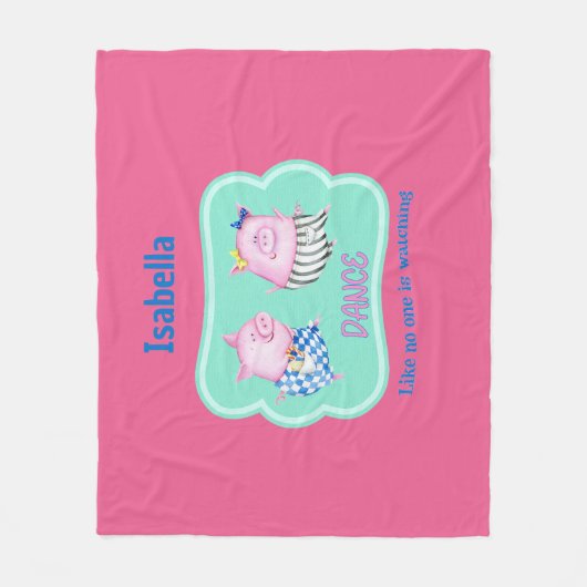 Tanz wie niemand sieht sich die Tanzschweine an Fleecedecke (Vorderseite)