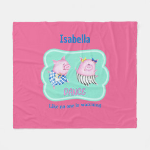 Tanz wie niemand sieht sich die Tanzschweine an Fleecedecke