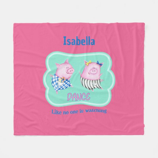 Tanz wie niemand sieht sich die Tanzschweine an Fleecedecke (Vorderseite (Horizontal))