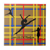 Tanz wie Piet Mondrian Moderne Kunst Fliese (Vorderseite)