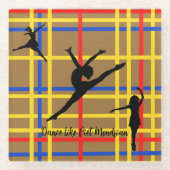 Tanz wie Piet Mondrian Moderne Kunst Glasuntersetzer (Vorderseite)