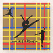 Tanz wie Piet Mondrian Moderne Kunst Glasuntersetzer (Vorderseite)