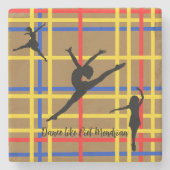 Tanz wie Piet Mondrian Moderne Kunst Steinuntersetzer (Vorderseite)