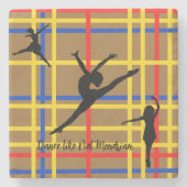 Tanz wie Piet Mondrian Moderne Kunst Steinuntersetzer (Vorderseite)