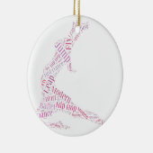 Tanz-Wort-Wolken-Rosa Keramikornament (Rechts)