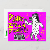 Tanz Zebra Tanz! Postkarte (Vorne/Hinten)