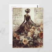 Tanz zur Musik Mixed Media Collage Postkarte (Vorne/Hinten)