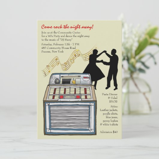 Tanz zur Musik-Party Einladung (Stehend Vorderseite)
