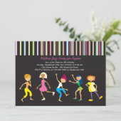 Tanz zur Party Einladung des Musikmädchens (Stehend Vorderseite)