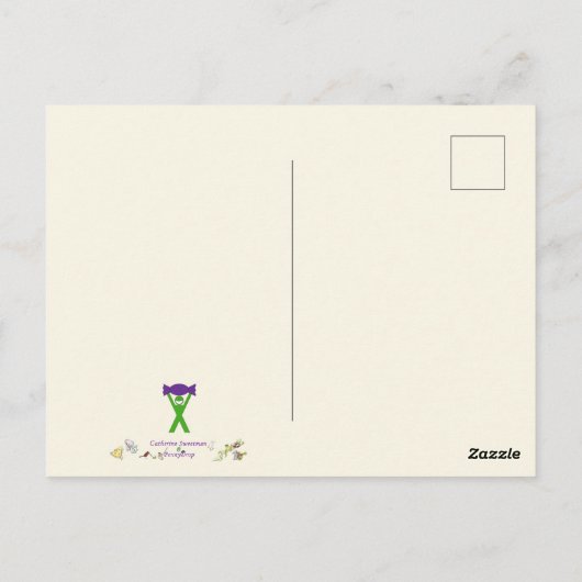 Tanzabend Funny Colorful Animal Art Postkarte (Rückseite)