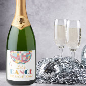 Tanzabend Retro Disco Ball Schaumweinetikett