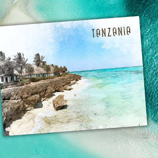 Tanzania Africa Landscape Travel Art Keepsake  Postkarte