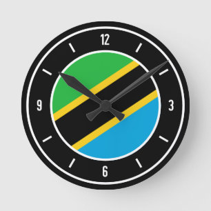 Tanzania Flag Elegant Runde Wanduhr