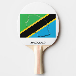 TANZANIA FLAG & MAP Personalisiert Tischtennis Schläger