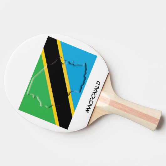 TANZANIA FLAG & MAP Personalisiert Tischtennis Schläger (Seitenansicht)