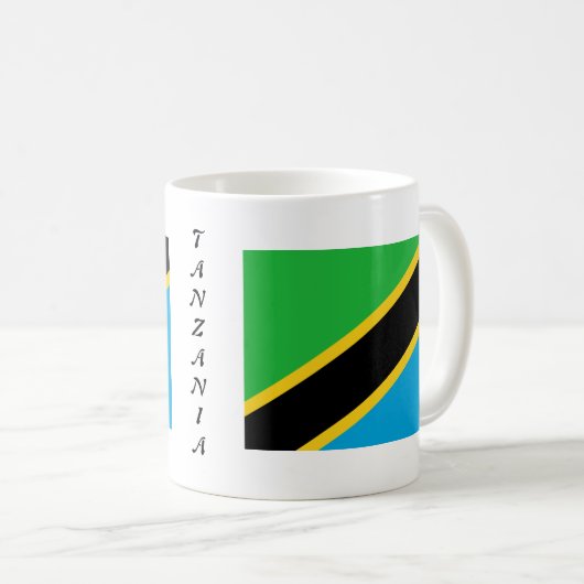 Tanzania-Flaggen-Tasse Kaffeetasse (VorderseiteRechts)