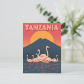 Tanzania Flamingo Sunset Postkarte (Stehend Vorderseite)
