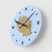 Tanzania Map Clock Runde Wanduhr (Winkel)