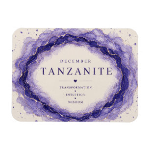 Tanzanit Dezember Geburtsstein Flexi Magnet