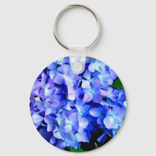 Tanzanit-Hortensien, blaue violette Magenta-Blüten Schlüsselanhänger