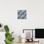 Tanzanite Blue Liquid Pattern Poster (Heimbüro)