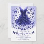 Tanzanite Butterfly Dress Dezember Birthstone Einladung (Vorderseite)