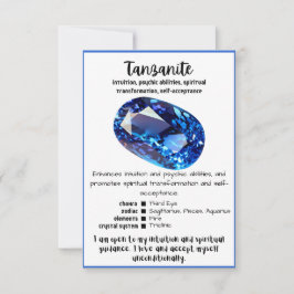 Tanzanite Crystal Meaning Card Einladung
