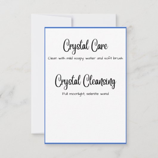 Tanzanite Crystal Meaning Card Einladung (Rückseite)