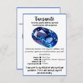 Tanzanite Crystal Meaning Card Einladung (Vorne/Hinten)