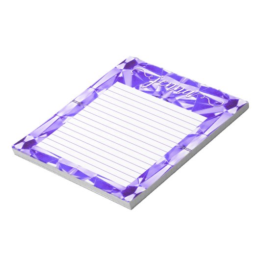 Tanzanite Gemstone Lined Personalisiert Notizblock (Rotiert)