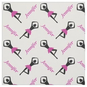 Tanzballerina pink mit personalisiertem Namen Stoff