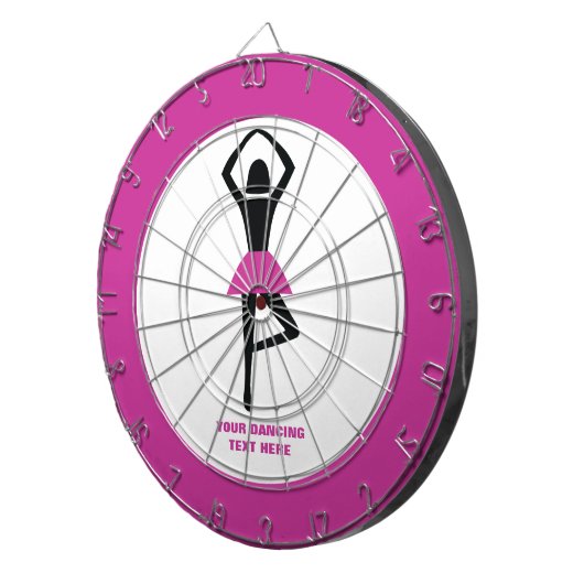 Tanzballerina, schwarz, heißrosa, Brauch Dartscheibe (Vorderseite rechts)
