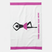 Tanzballerina, schwarz, heißrosa, Brauch Geschirrtuch (Vertikal)