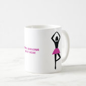 Tanzballerina, schwarz, heißrosa, Brauch Kaffeetasse (VorderseiteRechts)