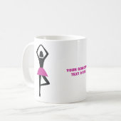 Tanzballerina, schwarz, heißrosa, Brauch Kaffeetasse (Vorderseite Links)