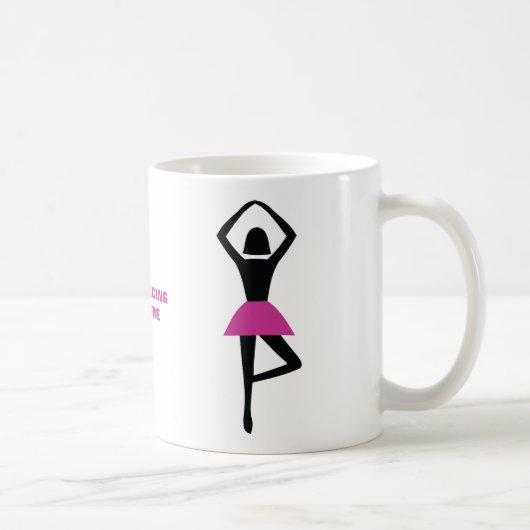 Tanzballerina, schwarz, heißrosa, Brauch Kaffeetasse (Rechts)
