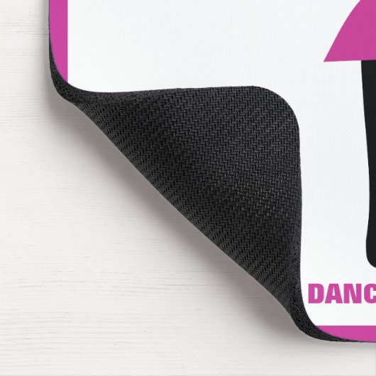 Tanzballerina, schwarz, heißrosa, Brauch Mousepad (Ecke)