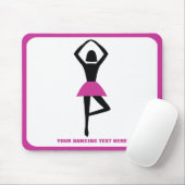 Tanzballerina, schwarz, heißrosa, Brauch Mousepad (Mit Mouse)