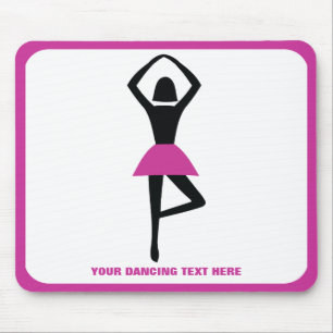 Tanzballerina, schwarz, heißrosa, Brauch Mousepad