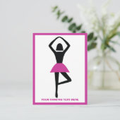 Tanzballerina, schwarz, heißrosa, Brauch Postkarte (Stehend Vorderseite)