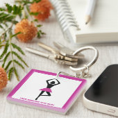 Tanzballerina, schwarz, heißrosa, Brauch Schlüsselanhänger (Vorderseite rechts)