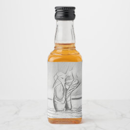 Tanzballschuhe Monochrome Ballerina Alkoholflaschenetikett