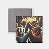 Tanzbären Kühlschrank Magent Party Tierische Kunst Magnet (Vorderseite/Rückseite)