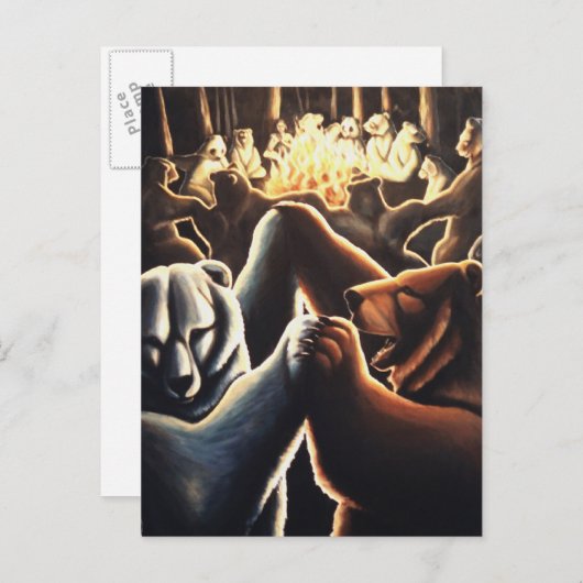 Tanzbären Postkarte Feier Postkarten (Vorne/Hinten)