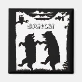 Tanzbären Schwarze Silhouette Magnet (Vorne)