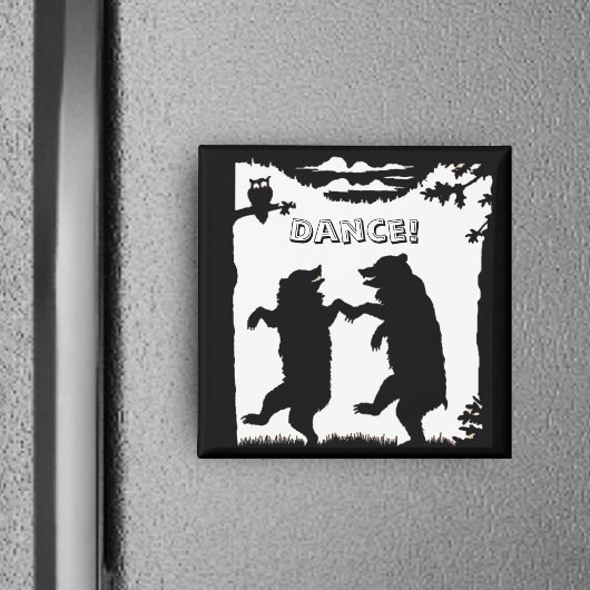 Tanzbären Schwarze Silhouette Magnet