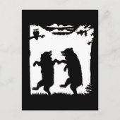 Tanzbären Schwarze Silhouette Postkarte (Vorderseite)