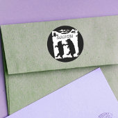 Tanzbären Schwarze Silhouette Runder Aufkleber