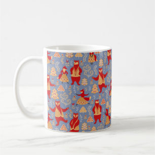 Tanzbären und Füchse in einem magischen Waldnaht Kaffeetasse